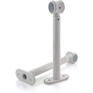 GIRASOLE HOME Staffa Regolabile Lunga 165mm per Asta 2 Pezzi in Lega di Zinco Resistente per Bastoni dal Diametro di 18-20 mm (Bianco e Oro)