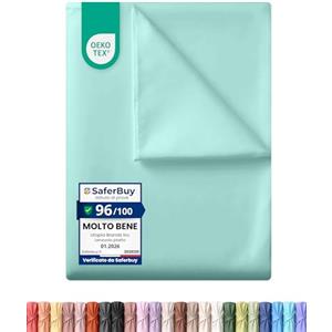 Utopia Bedding - Lenzuolo piano - Matrimoniale 270 x 290 cm - Blu Spa | Certificato OEKO-TEX - Morbido poliestere spazzolato - Microfibra-Sopra Senza Elastico