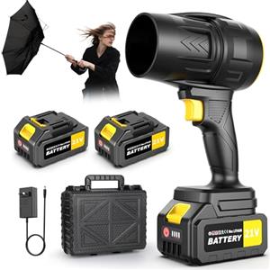 reffmov Soffiatore per Foglie Senza Fili con Batterie 2×3,0mAh,Soffiatore Elettrico 300 km/h, Motore ad Alta Velocità 550W, Soffiatore da Giardino per Cura Patii, Auto e Rimozione Neve