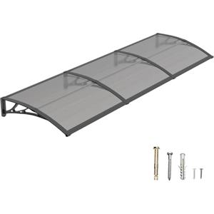 DAWNINGHOMM Tettoia per porta d'ingresso, 100 x 350 cm, con supporti in ABS, protezione da pioggia, neve e raggi UV, versatile per ingresso, finestra e terrazza