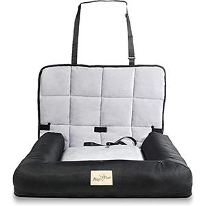 BingoPaw Seggiolino Auto per Cani Taglia Grande per 30 kg Cuccia Cane Auto Sicurezza | Lavabile Morbido con Cintura di Sicurezza, Impermeabile, 86x54x50 cm