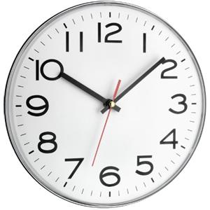TFA Orologio da parete analogico Dostmann, 60.3017, al quarzo con numeri grandi, da cucina, ufficio, soggiorno, semplicimente, con lancetta die secondi, moderno, ticchettante, bianco