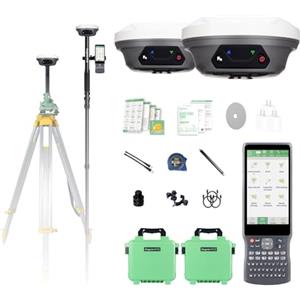 SingularXYZ Apparecchiatura di rilevamento E1 Lite GNSS RTK, GNSS GPS con IMU Rover & Base, Collettore portatile GPS con software, precisione 1cm, 1408 canali, rilevamento inclinazione 60°, portata UHF 5 km