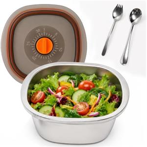 AVENHO Contenitore per alimenti da 1500 ml con data, forchetta e cucchiaio | Adatto per viaggi, campeggio, picnic all'aperto, pranzo quotidiano e conservazione di alimenti di frutta