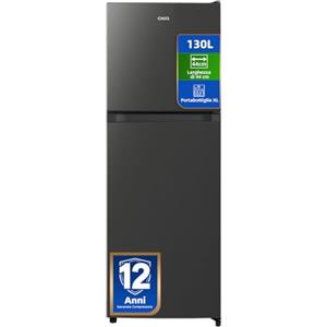 CHiQ 130L Frigorifero Combinato con Freezer Superiore & 44cm Slim Nero | 37L+93L, 3 Ripiani Vetro, 3 Balconcini, 1 Cassetto, 4 Stelle, 7 Livelli, Top Termoresistente, CTM130LGE