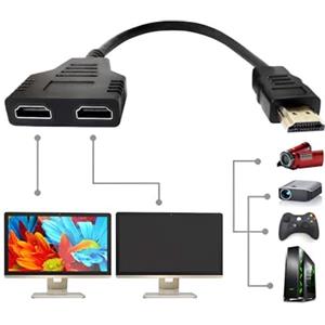MDLSDE Adattatore Splitter HDMI, 1080P HDMI Splitter 1 a 2 vie Maschio a Doppia Presa Cavo da 2 Femmina per HDTV HD LED Monitor LCD e Proiettori Supporta Due Televisori Solo Dispositivo Alla Volta