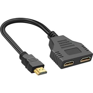TNSLAND Splitter HDMI 1 in 2 per Due Monitor Contemporaneamente - Adattatore per Televisori LCD HDTV HD LED e Proiettori