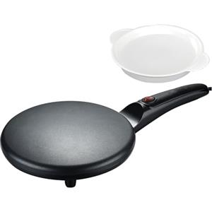 Mediawave Store Crepiera Elettrica 700W con Piastra Antiaderente, Macchina per Crepes Compatta per Uso Domestico