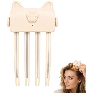 Generico Clip Riscaldata Senza Fili Per Dare Volume Alle Radici (Beige) | Volumizzatore per radici senza fili con ricarica USB-C, ideale per capelli fini e piatti,denti antiscivolo,styler da viaggio