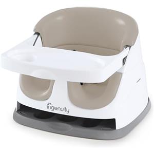 Ingenuity Baby Base 2-in-1 Rialzo da Sedia e Seggiolino per alimentazione e pavimento con vassoio autoportante - Cashmere