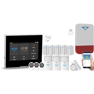 ITALIAN ALARM - Allarme Casa Senza Fili WiFi con Sirena Esterna, Kit Antifurto Casa Wireless, Sistema Sicurezza Completo con APP, Supporta Sim Gsm 4G. Già Configurato, Videotutorial, Assistenza Italia