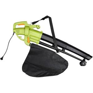 BRICOZONE Soffiatore Elettrico Aspirafoglie Da Giardino 3 in 1 Con Sacca Raccolta Da 45 L Rotelle e Tracolla Aspiratore Trituratore Soffia Foglie 3000 W 270 Km/h Manutenzione Giardino Spazi Esterni