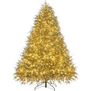 Nataland Albero di Natale Verde In PE Con Luci Incorporate Montclar 240 Cm | Chioma Luminosa In Polietilene Effetto Realistico Con 9200 Rami, 3600 Luci Led Con 8 Funzioni E Montaggio Ad Ombrello
