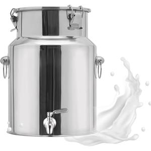 Generic Contenitore per Olio Acciaio Inox 18/10 con Rubinetto, Bidone Alimentare Ermetico 5-88 Litri, Fusto Olio Oliva Salvagoccia Multiuso per Cucina(With Spigot,6L/1.59Gal)