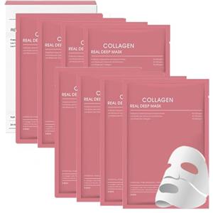 YIWANLLE 8 Pieces Bio-Collagen Real Deep Mask, Maschera Viso Al Collagene Overnight, Maschera Idratante, Migliora L'elasticità e Riduce le Linee Sottili e le Rughe (8pcs)