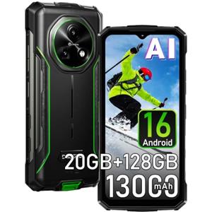 DOOGEENEXT Fire 5 Pro 4G Rugged Smartphone 13000mAh 20GB+128GB/2TB Cellulare Antiurto | Android 16 Telefono Indistruttibile 6.6" HD+90Hz, Fotocamera 13MP, Dual SIM/Gemini AI/NFC/Face ID/GPS/OTG, Verde
