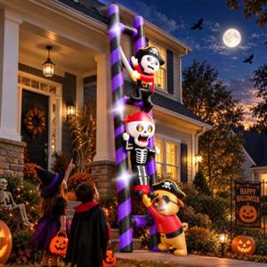 Kalolary 305 cm, decorazione per Halloween, per esterni, gonfiabile, a | Scala gonfiabile da arrampicata per Halloween, decorazioni per feste, prato, giardino, interni ed esterni