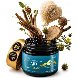 NiDiZ Shilajit Himalayano Puro 50g, Ayurveda 5 in 1, 900mg, Testato in Europa | Resina di Shilajit himalayano puro, 5 erbe ayurvediche, 900mg per dose, testata in laboratorio in Europa, 50g