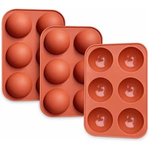 Zueyen Stampo in silicone emisfero, stampi per caramelle e cioccolato a 6 cavità, 3 confezioni di stampi per cioccolato, torte, gelatina, mousse a cupola