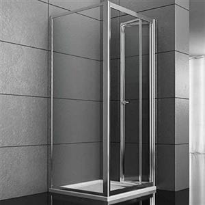 OGOMONDO Lato Fisso Box Doccia Book Adatto per Porta a Soffietto Book Varie Misure Cristallo Temprato