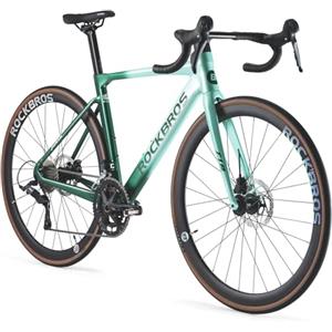 ROCKBROS FLR-W3 Bicicletta da Strada in Alluminio 28 Pollici 700C, Bici da Corsa R510 Cambio 2×10 con Freni a Disco Idraulici, City Bike per Pendolari Turismo Bikepacking Donna Uomo