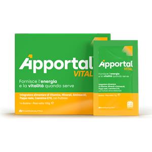 JUNIA PHARMA Srl Apportal Vital integratore energia vitamine minerali 14 bustine con Aminoacidi e Pappa Reale