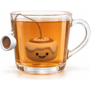 Winkee Colino da tè a forma di lumaca e cannella per tè sfuso, in silicone | Divertente palla da tè a forma di animale, per tazze e tè sfuso, infusore riutilizzabile e originale idea regalo