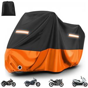 Favoto Telo Moto per Esterno Impermeabile Protezione UV Tutte le Stagioni | Telo Coprimoto XL Oxford Antipolvere Impermeabile con Foro per Lucchetto Cinghie Antivento per Scooter 220x105x125cm