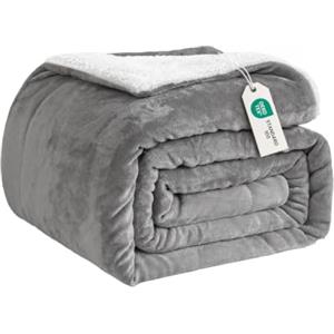Good Nite Coperta Plaid 130x150 cm da letto in Flanella Sherpa Blanket,leggera,tinta unita,per divano