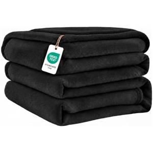 Good Nite Coperta Pile 150x200cm Plaid Divano Matrimoniale Invernale Negro