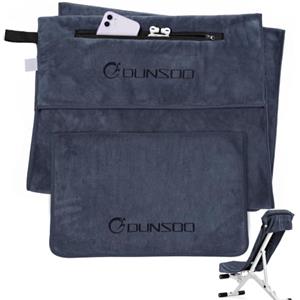 DUNSOO Asciugamano fitness 2 pezzi (120 x 50 cm + 80 x 40 cm) | asciugamano sportivo antiscivolo con tasca con cerniera, asciugamano da palestra