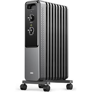 Dreo Radiatore a olio 2000W con 9 elementi, stufa elettrica silenziosa per camera da letto, termostato regolabile, protezione surriscaldamento e ribaltamento, blocco bambini e risparmio energetico