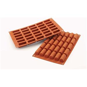 Silikomart | SF129 Stampo in Silicone per Monoporzioni MINI BUCHE | Confezione da 1 Stampo per Dolci, Antiaderente, 30 Cavità, 44 x 18 h 20 mm Volume 30 x 14 ml Tot. 420 ml