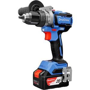 Dong Cheng Trapano Avvitatore a Percussione 160 Nm, 1x4,0Ah, Anti-Kickback | er avvitare, forare e forare a percussione, brushless, 19 coppie, mandrino 13 mm, 2 velocità, per ristrutturazioni