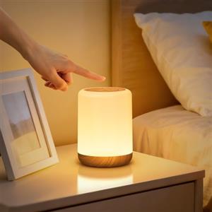 VIWAVE Lampada da Comodino Touch,256 Colore RGB e 3 Modalità | Abat Jour da Comodino,Luce Notturna Bambini con Timer e Memoria,Lampada da Tavolo Ricaricabile Senza Fili per Camera da Letto