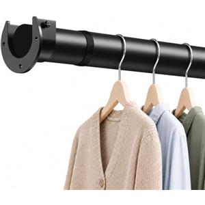 Dee.Romg Asta armadio appendiabiti, 85-160 cm, diametro 32 mm, Noir | Bastone appendiabiti per armadio robusta ideale per finestre di grandi dimensioni, divisori, corridoi e spazi aperti.