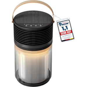 KNKA Purificatore d'Aria HEPA, Polline & Allergeni, Compatto, Nero | purificatore aria HEPA, CADR 100 m³/h, 4 velocità, timer 2/4/8 h, luce calda, Aromabox, silenzioso & portatile