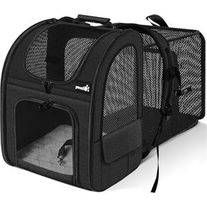 Pecute Zaino per Cani Gatti Estensibile, Cuccia Portatile, Trasportino Estraibile Indicato per Viaggi Sia Lunghi Che Corti