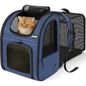 Pecute Zaino per Cani Gatti Estensibile, Cuccia Portatile, Trasportino Estraibile Indicato per Viaggi Sia Lunghi Che Corti