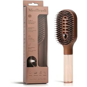SALONKEY Spazzola per capelli 2 in 1, con funzione spray, spazzola districante per bagnato e asciutto (marrone)