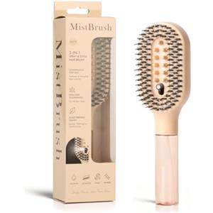 SALONKEY Spazzola per capelli 2 in 1 con funzione spray, spazzola districante umida e asciutta (beige)