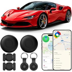 CMINGKEJI GPS Tracker per Auto, Smart Tracker Tag per Android e iOS, 2 Pezzi Magnetico Localizzatore GPS Per Auto, senza Abbonamento, IP68 Impermeabile Localizzatore con App Autonomia Lunga per Veicolo, Moto