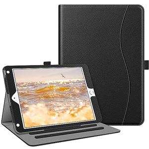 FINTIE Cover per per iPad 9,7 Pollici 2018 2017, iPad Air 2 / Air 1 | con Tasca - [Multi-angli] Folio Pieghevole Cover Protettiva Custodia Auto Sveglia/Sonno, Nero