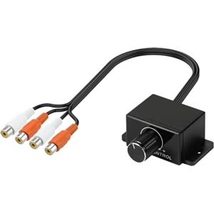 lalago Universal RCA Level Controller Car Audio con 2 Connettori RCA, Amplificatore Audio compatibile con Amplificatori auto VW, Opel, Citroën, Peugeot, FIAT e Mercedes