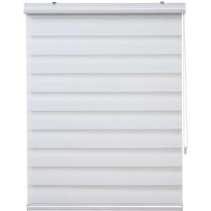 GIRASOLE HOME Tenda a Rullo Java Giorno e Notte, Doppia Fascia (Bianco, 40x130cm), Tessuto Certificato OEKO-TEX, Sicura per Bambini