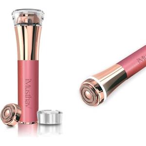 iMusthav Rasoio per peli del viso per donne - Lama a doppio anello galleggiante da 16mm, senza dolore, portatile, rasoio elettrico e depilatore per viso, labbra e mento impeccabile - con testa
