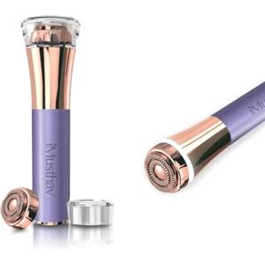 iMusthav - Dispositivo per la rimozione dei peli facciali da donna, senza dolore, 16 mm, doppio anello, lama a testa flottante portatile, rasoio elettrico ed epilatore per viso, labbra e mento