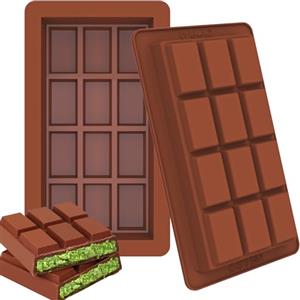 Webake Stampo Tavoletta Cioccolato Profondo Silicone 2 pezzi Stampo per Torrone Stampo Cioccolatini