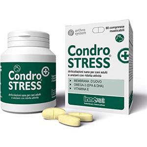 Innovet Condrostress (+), per Cani Adulti e Anziani con rigidità articolare, preserva la capacità di Movimento, neutralizza i Radicali Liberi - Confezione da 60 compresse