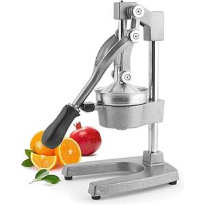H&H Spremimelograno Professionale a Leva - In Metallo, Colore Grigio, Design Robusto 29x40 cm - Ideale per Melograni, Agrumi, Uso Domestico e Professionale